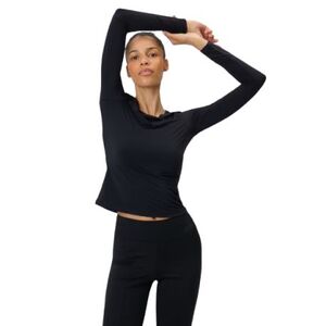 Női hosszú ujjú edzőpóló 4F LONGSLEEVE FNK F501-20S-DEEP BLACK kép