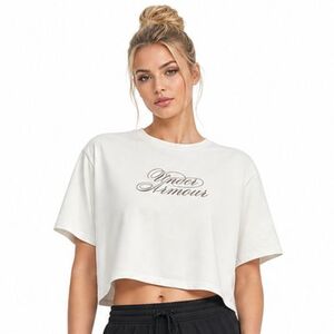 Női rövid ujjú póló UNDER ARMOUR UA W SCRIPTHEART CROP SS-WHT kép