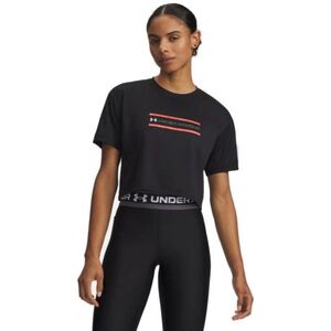 Női rövid ujjú edzőpóló UNDER ARMOUR Tech Branded Crop SS-BLK kép