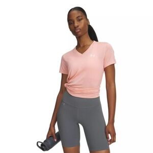 Női rövid ujjú edzőpóló UNDER ARMOUR Tech SSV- Twist-PNK kép