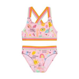Lány fürdőruhák COLOR KIDS Bikini W. Contrast Straps, AOP-4802-Fairy Rose kép