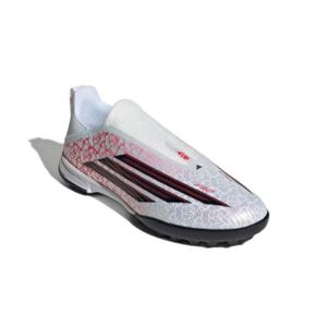 Fiú focicipők turf ADIDAS F50 Lamine Yamal League LL Jr TF cloud white core black lucid red kép