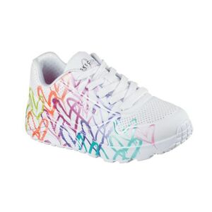 Lány szabadidőcipő SKECHERS Uno Lite Metallic Joy Jr white multi color kép