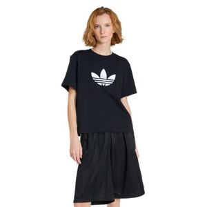 Női rövid ujjú póló ADIDAS ORIGINALS TREFOIL BOXY T BLACK WHITE kép