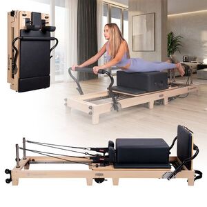 Pilates reformer inSPORTline Driftaler, összecsukható szerkezet biztonsági retesszel, tölgyfából készült váz, speciális pilates-doboz kép
