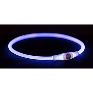 TRIXIE FLASH LIGHT RING USB S-M Világító nyakörv, kék, méret S-M kép
