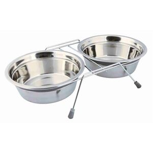 TRIXIE BOWL SET 1, 5L Tálak állvánnyal, ezüst, méret kép