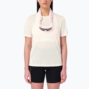 Női futó póló Salomon Shakeout Core GFX SS Tee whisper white/pink frosting (Shakeout Core GFX LC3040700) kép