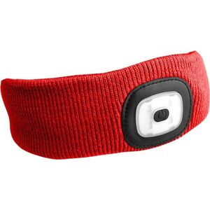 SIXTOL Fejpánt lámpával, 45 lm, tölthető, USB, univerzális méret, piros kép