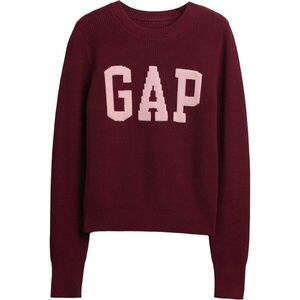 GAP V-FRCH- LOGO SWEATER Női pulóver, bordó, méret kép