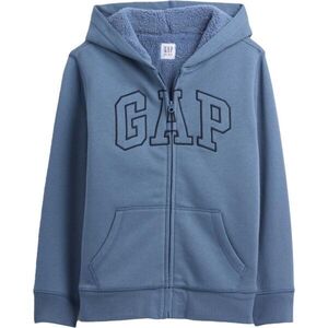 GAP V-OC COZY LOGO FZ Fiú bélelt pulóver, kék, méret kép