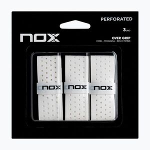 Padelütő markolatszalag NOX Pro Perforated Overgrip 3 pcs. white (Pro Perforated Overgrip OVPROPERF3) kép
