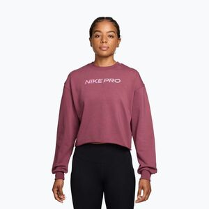 Női hosszú ujjú póló Nike Pro pink smoke/bleached lilac (Pro Dri-Fit Crew Neck IM9956-654) kép