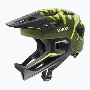 Gyermek kerékpáros sisak UVEX React Fullface Jr dark olive matt (React Fullface Jr 41/4/698/04/15) kép