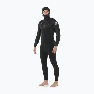 Férfi úszóruha Rip Curl Dawn Patrol Cz Hood 5/4 mm black (Dawn Patrol 5/4mm Chest Zip Hooded 16OMFS) kép