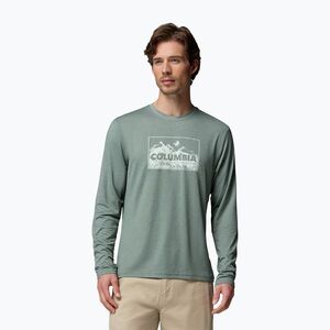 Férfi hosszú ujjú póló Columbia Parsons Point LS Graphic Tee sedona sage heather framed peakscape (Parsons Point Graphic Tee 2174151342) kép