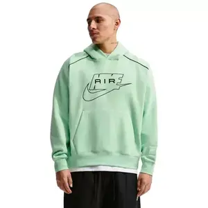 Nike SPORTSWEAR AIR FLEECE HOODIE Férfi pulóver, világoszöld, méret kép