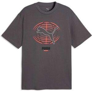 Puma TECH RELAXED GRAPHICS TEE Férfi póló, sötétszürke, méret kép