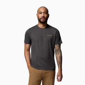 Férfi póló Columbia Parsons Point SS Back Graphic Tee black heather blocky banner button (Point Back Graphic Tee 2165081013) kép