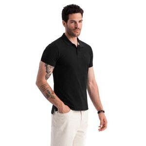 Férfi rövid ujjú V-nyakú póló OMBRE T-shirt OM-POBS-0100 V-1 black kép