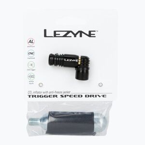 Lezyne TRIGGER SPEED DRIVE CO2 üzemanyaggal működő kerékpárpumpa + 1x patron fekete LZN-1-C2-TRSDR-V104 (Trigger Speed Drive CO2 1-C2-TRSDR-V104) kép
