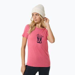 Női póló super.natural Flower Boots Tee mauvewood/blueberry (Flower Boots Tee SNWP03124) kép