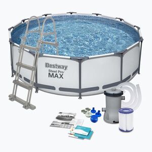 Fémvázas medence Bestway Steel Pro Max Pool Set 366 x 100 cm szürke (Steel Pro Max Pool Set 56418) kép