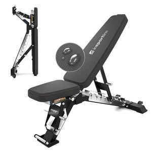 Állítható edzőpad inSPORTline X-NT FB40, GapFree rendszer, PVC kárpit, 10 állású háttámla, 3 üléspozíció, szilárd acélváz, szállítókerék kép