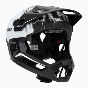 Gyermek kerékpáros sisak UVEX React Fullface Jr black/white matt (React Fullface Jr 41/4/698/01/15) kép