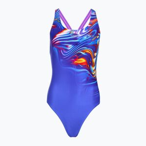 Női egyrészes fürdőruha Speedo Placement Digital Powerback molten blend/cobalt pop (Placement Digital Powerback 8-00314818491) kép