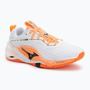 Kézilabda cipő Mizuno Wave Stealth Neo 2.1 white/black/flamingo coral (Wave Stealth Neo 2.1 X1GA264080) kép