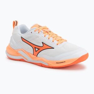 Kézilabda cipő Mizuno Wave Stealth Elite white/lava orange (Wave Stealth Elite X1GA266080) kép