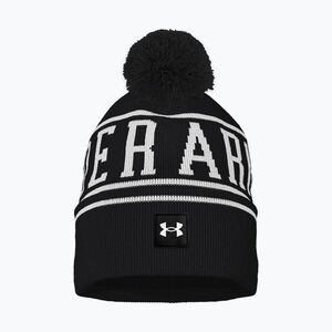 Férfi téli sapka Under Armour Halftime Pom Beanie black/white/white (Halftime Pom Beanie 1386634-410) kép