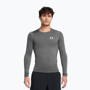 Hosszú ujjú edzőfelső férfi Under Armour Heat Gear Armour Comp castlerock/white (Heat Gear Armour Comp 1361524-025) kép