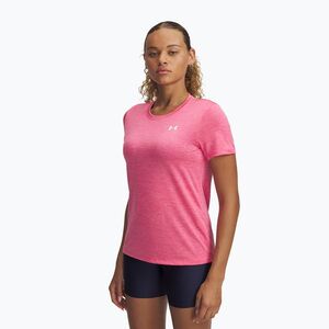 Under Armour Tech C-Twist női edzőpóló szuper rózsaszín/fehér (Tech C-Twist 1384230-672) kép