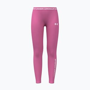 Gyerek leggingsek Under Armour HeatGear Branded Leggings pink frenzy/white (HeatGear Branded 6013697-637) kép