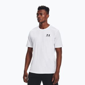 Férfi Under Armour Sportstyle bal mellkas SS edzőpóló fehér/fekete (Sportstyle Left Chest 1326799-100) kép