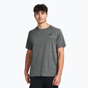 Under Armour Tech Textured castlerock/fekete férfi edzőpóló (Tech Textured 1382796-025) kép
