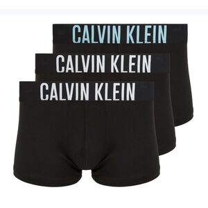 Férfi boxer nadrág Calvin Klein 000NB3608A Trunk 3 pairs black with harbor mist logo/ black with (Trunk 000NB3608A54L) kép
