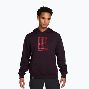 Férfi pulóver Nike Court burgundy ash/bright crimson (Court Fleece Hoodie IM6637-647) kép
