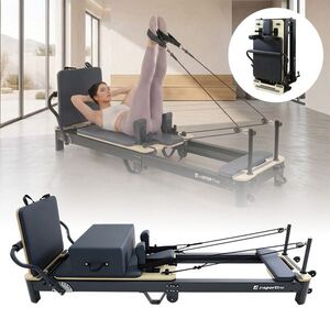 Pilates reformer inSPORTline Comfolder EVO, összecsukható szerkezet, 4 görgő a könnyű mozgatáshoz, karcolásálló váz, levehető háttámla, pilates doboz kép