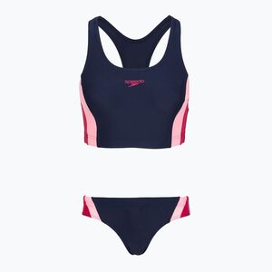 Női egyrészes fürdőruha Speedo Colourblock Splice 2.0 peacoat/pink (Colourblock Splice 2.0 8-004572002) kép