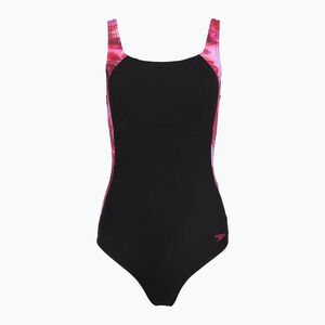 Női egyrészes fürdőruha Speedo Shaping LunaLustre Printed anthracite/ruby (Shaping LunaLustre Printed 8-003064002) kép