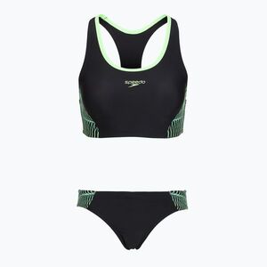 Női két részes fürdőruha Speedo Placement Raceback 2pc anthracite/clover (Placement Raceback 2pc 8-005208003) kép
