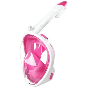 RealG RC-K-1757 búvármaszk, teljes arcott fedő, S/M, rózsaszín-fehér kép