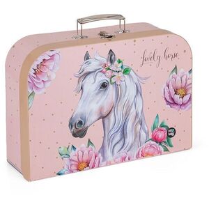 Oxybag 34 CM HORSE ROMANTIC Karton kisbőrönd rajzeszközök tárolására, rózsaszín, méret kép
