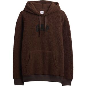 GAP V-INTX GAP TEDDY PO HOOD Férfi bélelt pulóver, barna, méret kép