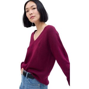 GAP V-FOREVERCOZY Női pulóver, bordó, méret kép