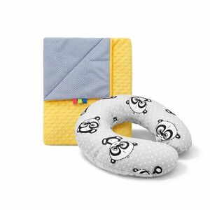 COSING Set Minky deka + nákrčník Pandy žlutý/šedý kép
