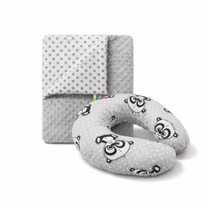 COSING Set Minky deka + nákrčník Pandy šedý kép